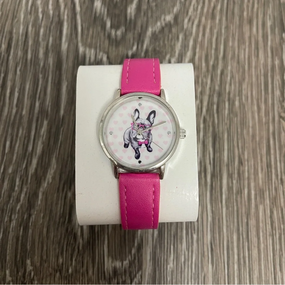 Boston terrier pink watch